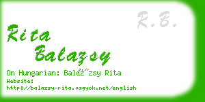 rita balazsy business card